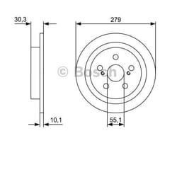 BOSCH Disco freno TOYOTA: Urban Cruiser, LEXUS: CT 10,1mm 5 100mm pieno, ventilazione interna Oleato 0 986 479 D35 BD2456,E190R02C03550247,4243152160