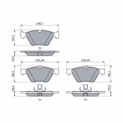 Set di pastiglie freno BOSCH 0 986 494 729, anteriore - Vista aggiuntiva 8