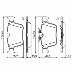 Set di pastiglie freno BOSCH 0 986 495 394 - Vista aggiuntiva 5
