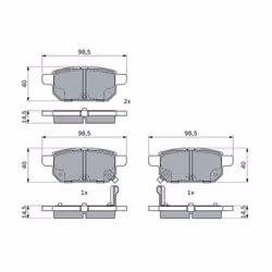 Set di pastiglie freno BOSCH 0 986 494 748, posteriore - Vista aggiuntiva 8