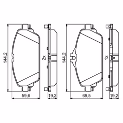 Altezza [mm]: 60,2/70,2, 70,2. Asse di sviluppo: Davanti. Indice: 0 986 494 951. Larghezza [mm]: 144. Materiale: Low-Metallic ...