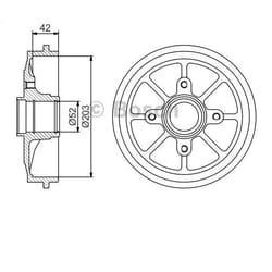 BOSCH 0 986 477 303 Freni a Tamburo con cuscinetto ruota, con anello sensore ABS 220 Assale posteriore CITROËN: C3 I Hatchback, C3 Pluriel