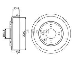 BOSCH 0 986 477 313 Freni a Tamburo 244 Assale posteriore CHEVROLET: Aveo Hatchback