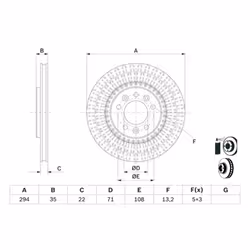 Disco freno BOSCH 0 986 479 E32 posteriore, ventilato, 1 Pezzo - Vista aggiuntiva 6