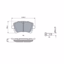 Set di pastiglie freno BOSCH 0 986 494 889, posteriore - Vista aggiuntiva 7