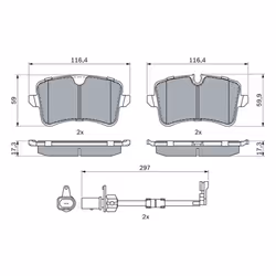 Set di pastiglie freno BOSCH 0 986 494 915, posteriore - Vista aggiuntiva 7