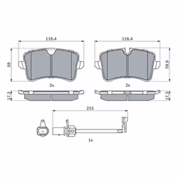 Set di pastiglie freno BOSCH 0 986 494 916, posteriore - Vista aggiuntiva 7