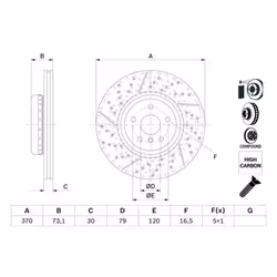 Disco freno BOSCH 0 986 479 E10 anteriore, ventilato, fessura, altamente carbonizzato, 1 Pezzo - Vista aggiuntiva 4