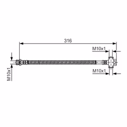 Filettatura interna 2 [mm]: M10x1. Filettatura interna [mm]: M10x1. Indice: 1 987 481 A65. Lunghezza [mm]: 316. Numero del Pr ...