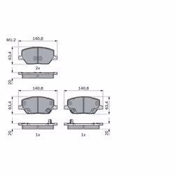 Altezza [mm]: 63,4. Asse di sviluppo: Davanti. Indice: 0 986 494 941. Larghezza [mm]: 140,8. Materiale: Low-Metallic. Numero  ...