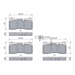 Set di pastiglie freno BOSCH 0 986 494 956, posteriore - Vista aggiuntiva 7