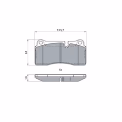 Set di pastiglie freno BOSCH 0 986 494 957, posteriore - Vista aggiuntiva 8