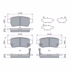 Set di pastiglie freno BOSCH 0 986 494 964, posteriore - Vista aggiuntiva 5