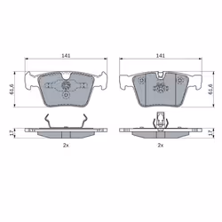 Set di pastiglie freno BOSCH 0 986 494 967, posteriore - Vista aggiuntiva 7