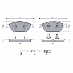 Set di pastiglie freno BOSCH 0 986 494 987, anteriore - Vista aggiuntiva 7