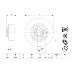 Disco freno BOSCH 0 986 479 E78 posteriore, pieno, 1 Pezzo - Vista aggiuntiva 4