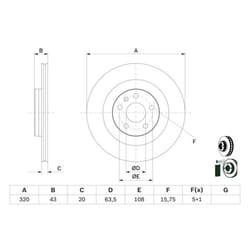 Disco freno BOSCH 0 986 479 E87 posteriore, ventilato, 1 Pezzo