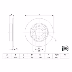 Disco freno BOSCH 0 986 479 F38 posteriore, pieno, 1 Pezzo