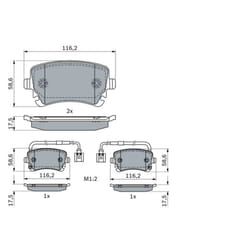 Set di pastiglie freno BOSCH 0 986 424 057, posteriore