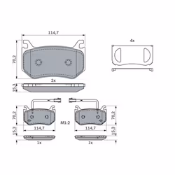 Set di pastiglie freno BOSCH 0 986 424 384, posteriore - Vista aggiuntiva 7