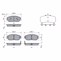 Set di pastiglie freno BOSCH 0 986 424 395, anteriore - Vista aggiuntiva 7