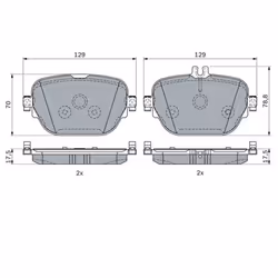 Set di pastiglie freno BOSCH 0 986 424 439, posteriore - Vista aggiuntiva 7