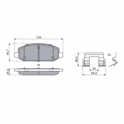 Set di pastiglie freno BOSCH 0 986 424 440, posteriore - Vista aggiuntiva 5