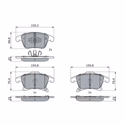 Set di pastiglie freno BOSCH 0 986 424 445, anteriore - Vista aggiuntiva 5