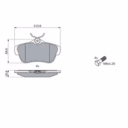 Set di pastiglie freno BOSCH 0 986 424 625, posteriore - Vista aggiuntiva 7