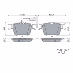Set di pastiglie freno BOSCH 0 986 424 848, posteriore - Vista aggiuntiva 7