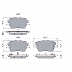 Set di pastiglie freno BOSCH 0 986 424 864, posteriore - Vista aggiuntiva 8