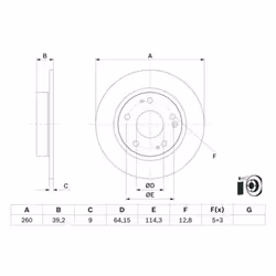 Disco freno BOSCH 0 986 479 G17 posteriore, pieno, 1 Pezzo