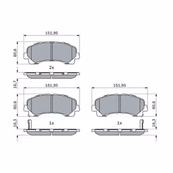 Set di pastiglie freno BOSCH 0 986 424 916, anteriore