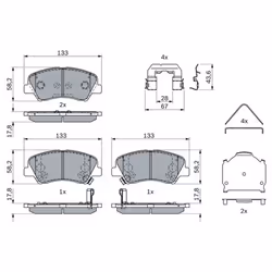 Set di pastiglie freno BOSCH 0 986 424 951, anteriore