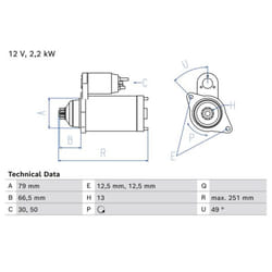 Motorino di avviamento BOSCH 0 986 026 340