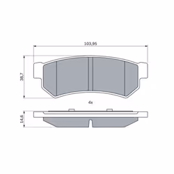 Altezza [mm]: 38,7, 39. Asse di sviluppo: Posteriore. Indice: 0 986 460 007. Larghezza [mm]: 104. Materiale: Low-Metallic. Nu ...