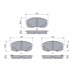 Set di pastiglie freno BOSCH 0 986 460 077 - Vista aggiuntiva 5