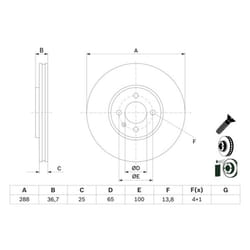 Disco freno BOSCH 0 986 479 E81 anteriore, ventilato, 1 Pezzo