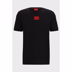 HUGO 50447978_001_L, Maglietta, Adulto, Maschio, Nero, Rosso, Monocromatico, L