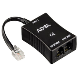 Hama Filtro ADSL RJ 11 jack 6p4c M/2 Jack 6p4c F, nero