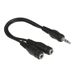 Hama Cavetto adattatore Jack 3,5mm M / 2x Jack 3,5mm F, 0,2 metri, nero, 1 stella