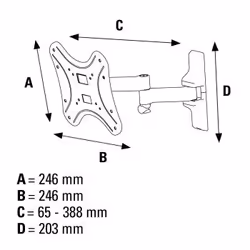 Hama 00108727 Supporto TV a parete 116,8 cm (46") Nero