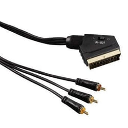 Hama 1.5m Scart - 3 RCA 1,5 m SCART (21-pin) 3 x RCA Nero