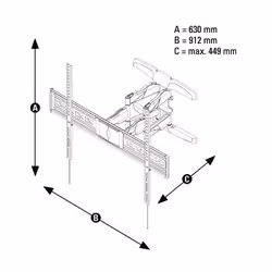 Hama 00116225 Supporto TV a parete 2,29 m (90") Nero - Vista aggiuntiva 8