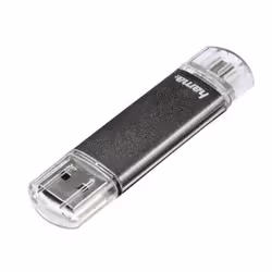 Hama Laeta Twin 64GB USB 2.0, 64 GB, USB Type-A / Micro-USB, 2.0, 10 MB/s, Cuffia, Grigio