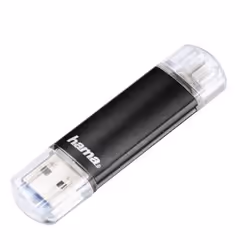 Hama Laeta Twin, 64GB, 64 GB, USB Type-A / Micro-USB, 3.2 Gen 1 (3.1 Gen 1), Cuffia, Nero