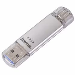 Hama C-Laeta, 16 GB, USB Type-A / USB Type-C, 3.2 Gen 1 (3.1 Gen 1), 70 MB/s, Argento