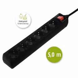 Hama 137266 prolunghe e multiple 6 presa(e) AC Interno Nero - Vista aggiuntiva 2