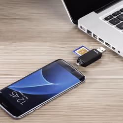 Hama Lettore USB 2.0 Basic, OTG "On The Go" per smartphone e tablet, USB A/USB B Micro, SD, SDHC, SDXC, micro SD, micro SDHC, nero, blister - Vista aggiuntiva 4