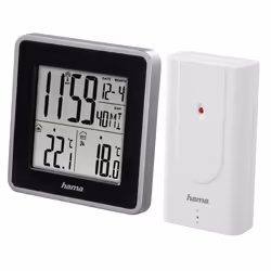 Hama Stazione barometrica "EWS Intro" con sensore esterno. Orologio, calendario, previsioni del tempo, temperatura interna ed ...